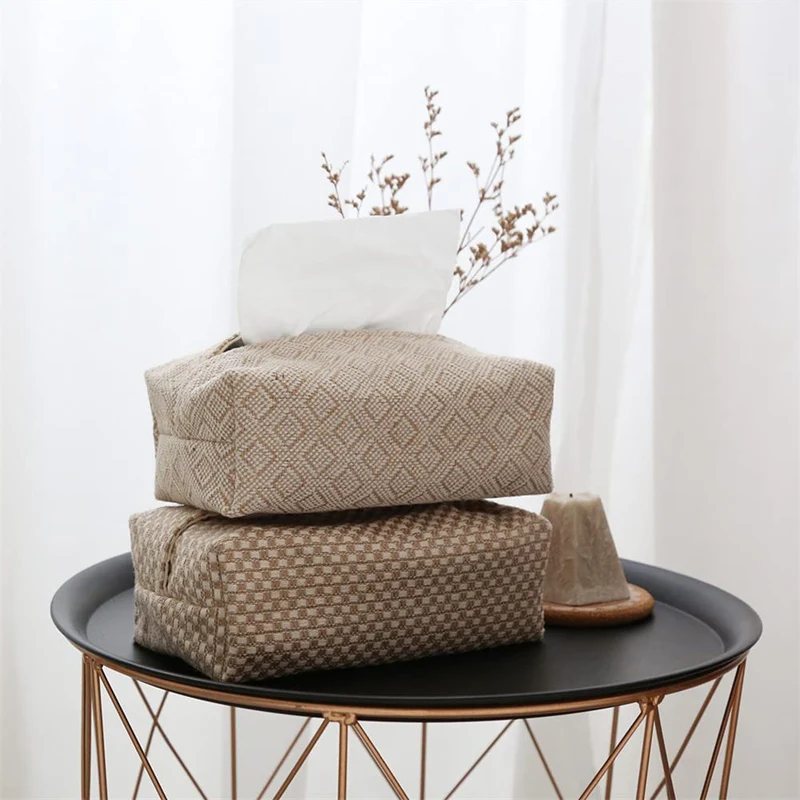 Garvee Distributeur De Mouchoirs En Papier Lin Et Coton 20x10x8cm Jute Pur Pour Salon Et Chambre