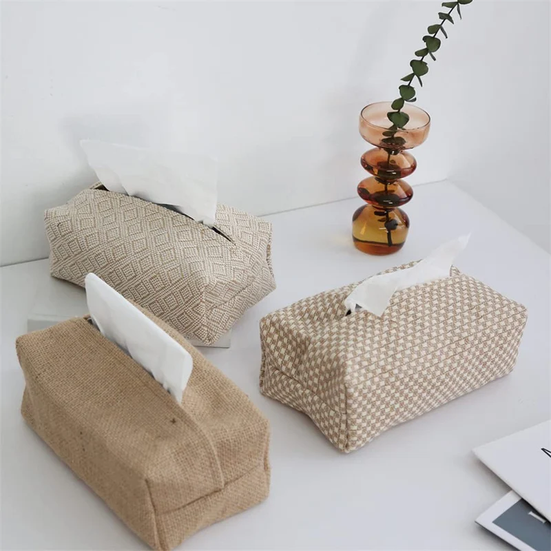 Garvee Distributeur De Mouchoirs En Papier Lin Et Coton 20x10x8cm Jute Pur Pour Salon Et Chambre
