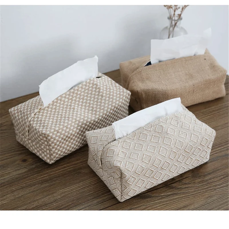 Garvee Distributeur De Mouchoirs En Papier Lin Et Coton 20x10x8cm Jute Pur Pour Salon Et Chambre