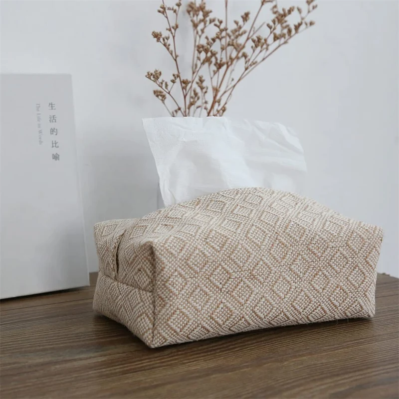 Garvee Distributeur De Mouchoirs En Papier Lin Et Coton 20x10x8cm Jute Pur Pour Salon Et Chambre