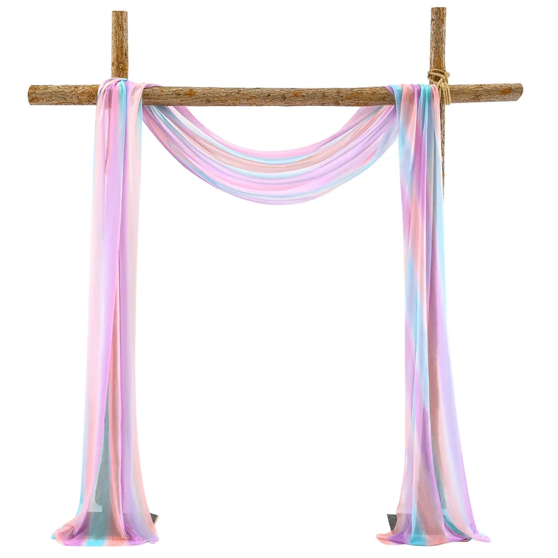 Garvee Wedding Arch Draping Fabric Tulle Contrast Colour Outdoor Backdrop 2FTx18FT Riutilizzabile Spruzzabile con Acqua Versatile