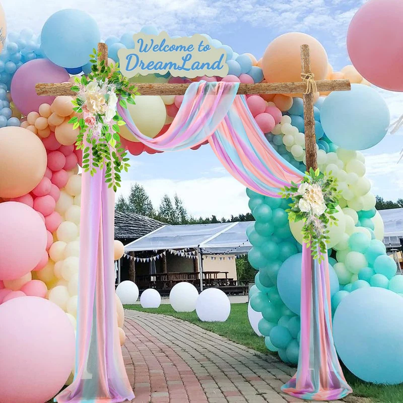 Garvee Wedding Arch Draping Fabric Tulle Contrast Colour Outdoor Backdrop 2FTx18FT Riutilizzabile Spruzzabile con Acqua Versatile