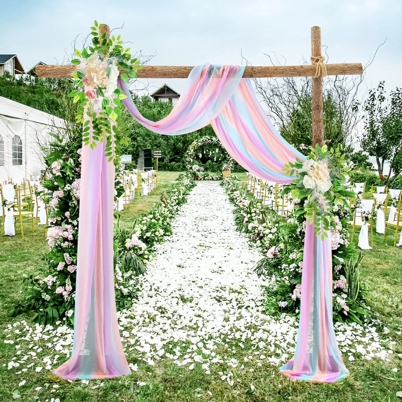 Garvee Wedding Arch Draping Fabric Tulle Contrast Colour Outdoor Backdrop 2FTx18FT Riutilizzabile Spruzzabile con Acqua Versatile