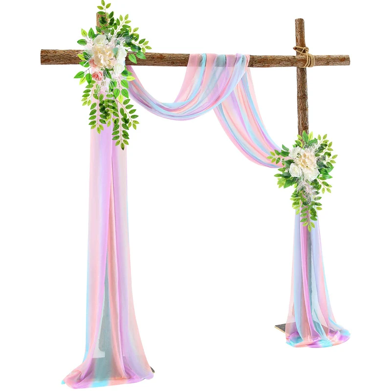 Garvee Wedding Arch Draping Fabric Tulle Contrast Colour Outdoor Backdrop 2FTx18FT Riutilizzabile Spruzzabile con Acqua Versatile