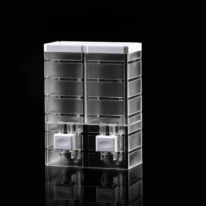 Dispenser di sapone liquido manuale Garvee da 500 ml, doppia testa, montaggio a parete, in plastica trasparente per bagno e hotel