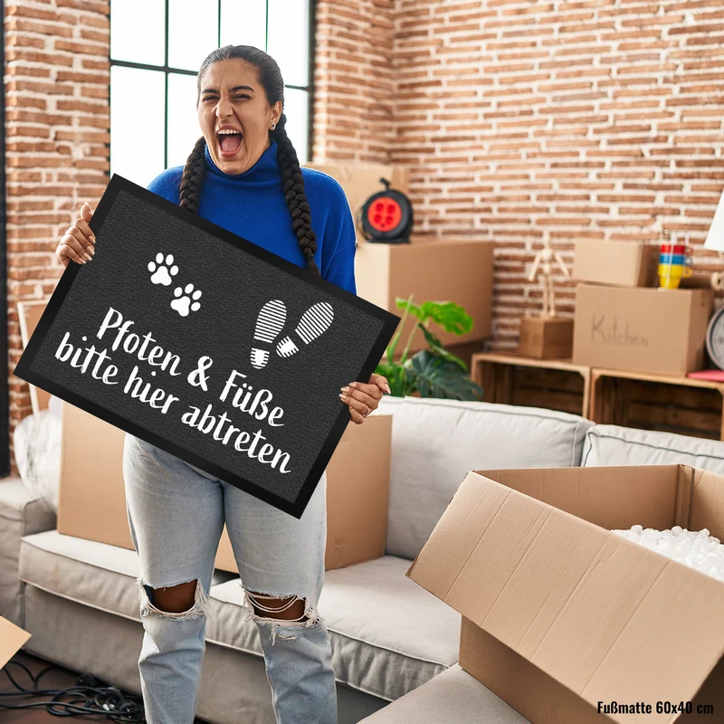 Pfoten und Füße bitte hier abtreten Fußmatte