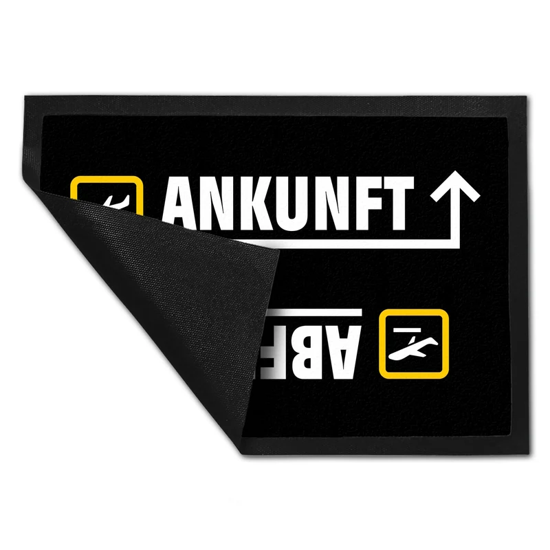Ankunft oder Abflug Flughafen Icons Fußmatte