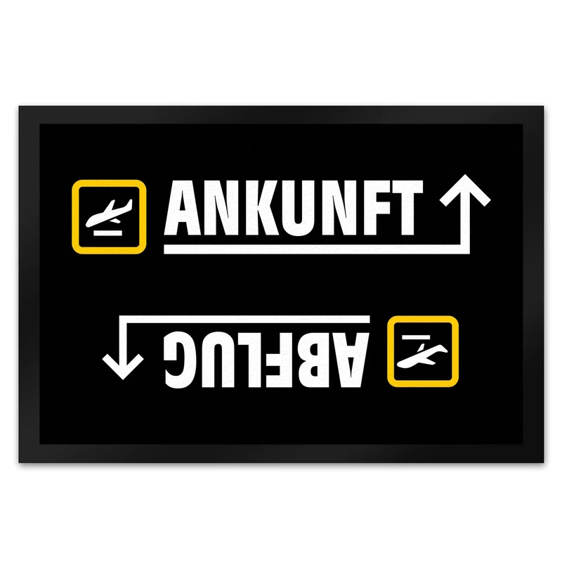 Ankunft oder Abflug Flughafen Icons Fußmatte