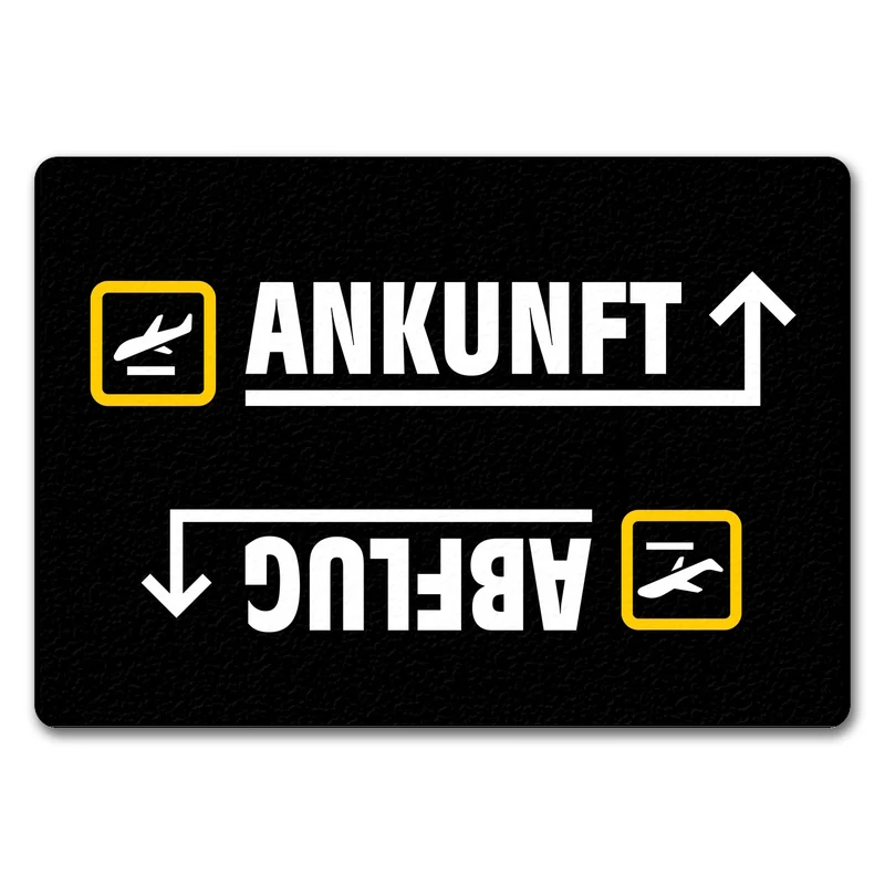 Ankunft oder Abflug Flughafen Icons Fußmatte