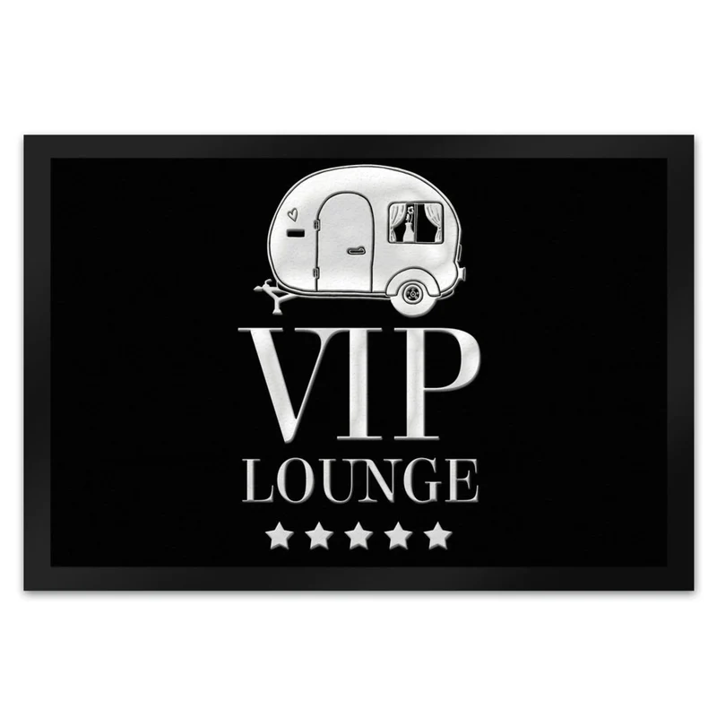 Camper-Lounge Fußmatte mit Wohnwagen Motiv VIP Wohnwagen Wohnmobil Urlaub Gast Gäste