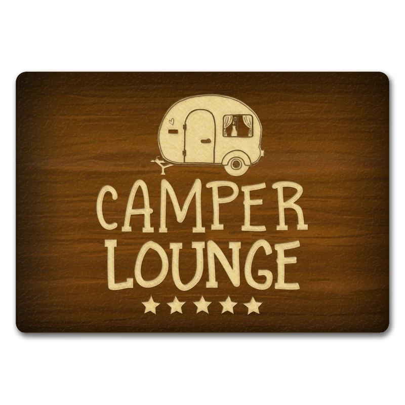 Camper-Lounge Fußmatte mit Wohnwagen Motiv VIP Wohnwagen Wohnmobil Urlaub Gast Gäste