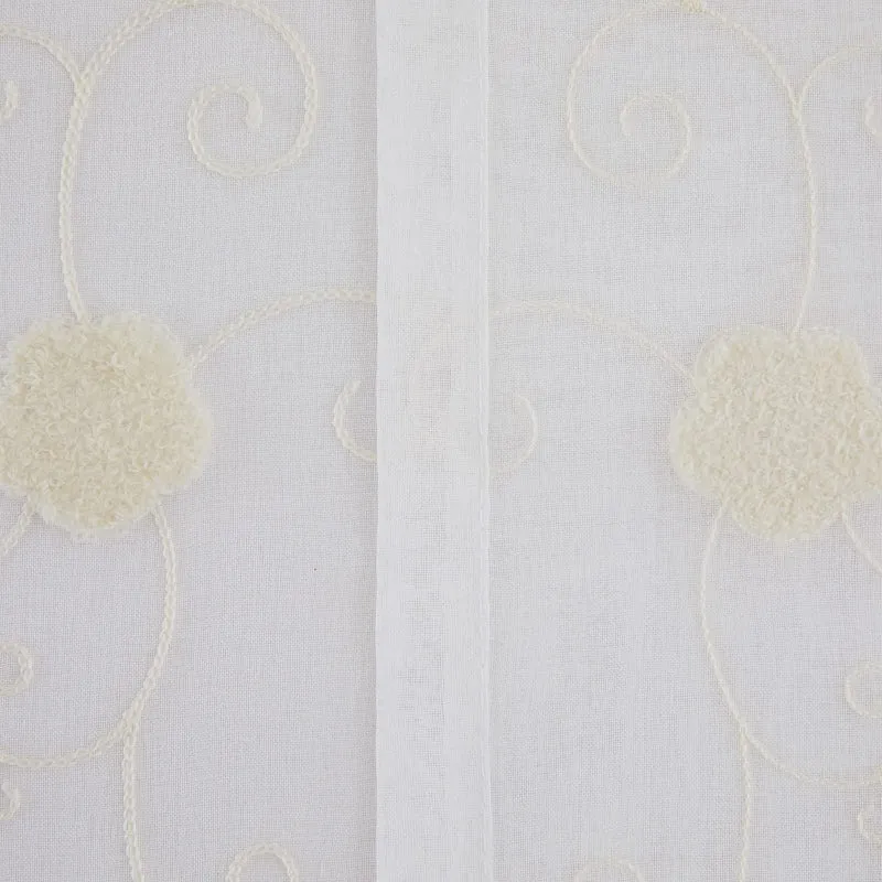 GARVEE Tenda in voile trasparente Cortina con occhielli, effetto lino, poliestere, trasparente, set da 2, beige, 140x225 cm, soggiorno, camera da letto
