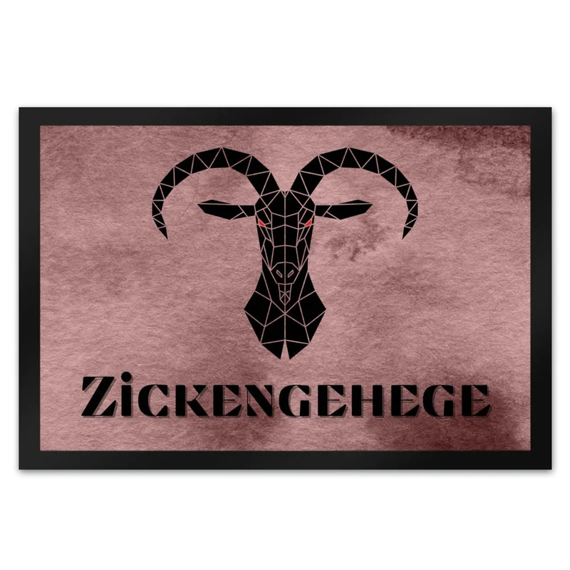 Zickengehege Fußmatte in 35x50 cm - Zicke begrüßt Gäste Variante 1