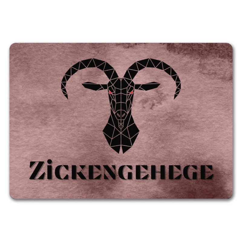 Zickengehege Fußmatte in 35x50 cm - Zicke begrüßt Gäste Variante 1