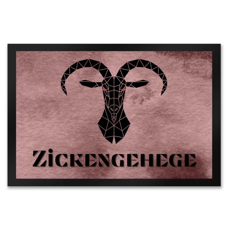 Zickengehege Fußmatte in 35x50 cm - Zicke begrüßt Gäste Variante 1