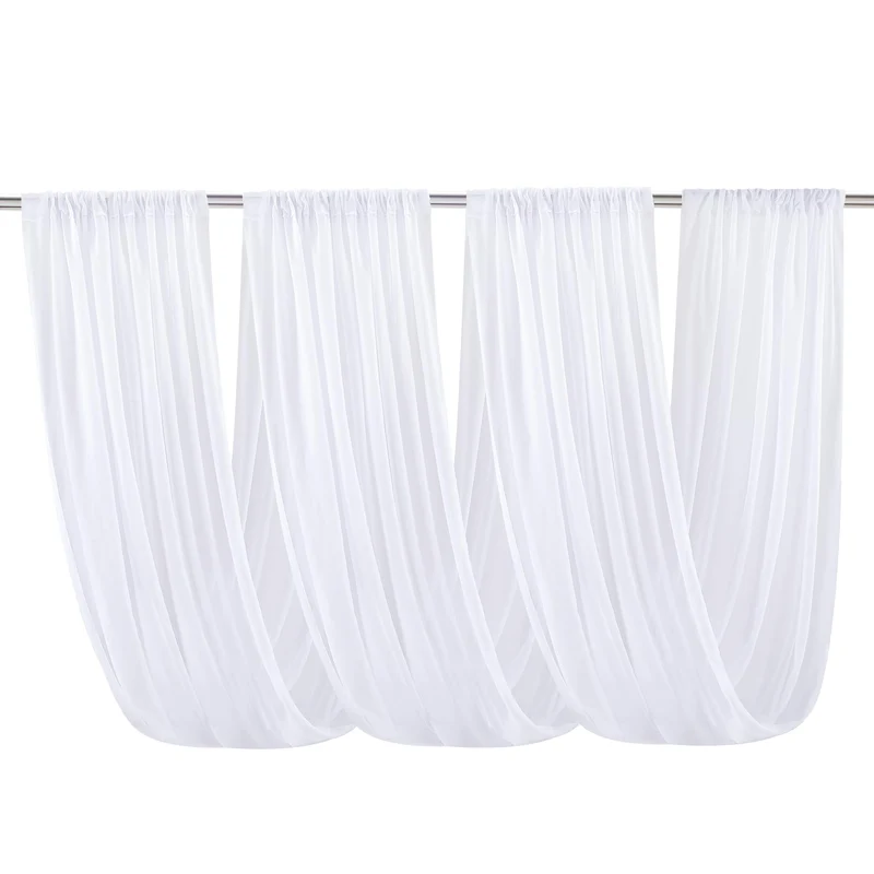 Tende da soffitto Garvee per matrimoni, 6 pannelli 1,5x6 m in chiffon bianco per cerimonie, ricevimenti, banchetti