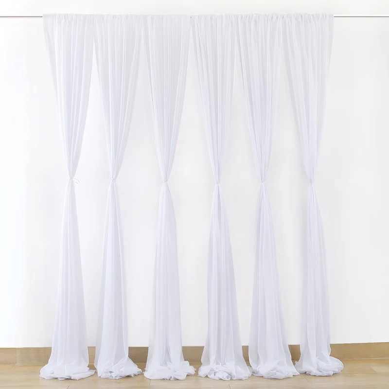 Tende da soffitto Garvee per matrimoni, 6 pannelli 1,5x6 m in chiffon bianco per cerimonie, ricevimenti, banchetti