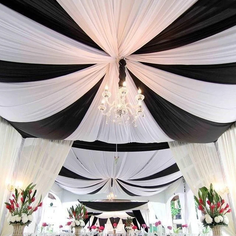 Tende da soffitto Garvee per matrimoni, 6 pannelli 1,5x6 m in chiffon bianco per cerimonie, ricevimenti, banchetti