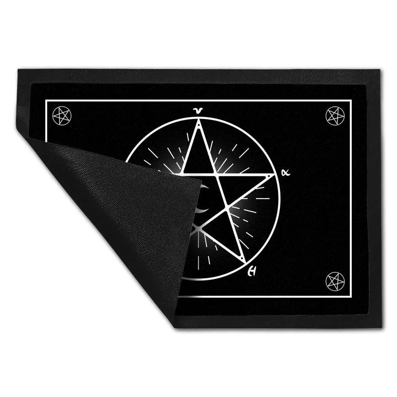 Fußmatte mit Pentagramm im coolen Halloween Design -Weiß