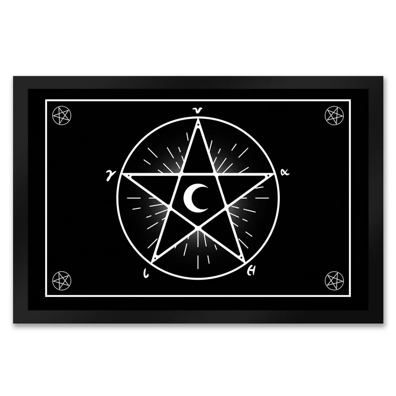 Fußmatte mit Pentagramm im coolen Halloween Design -Weiß