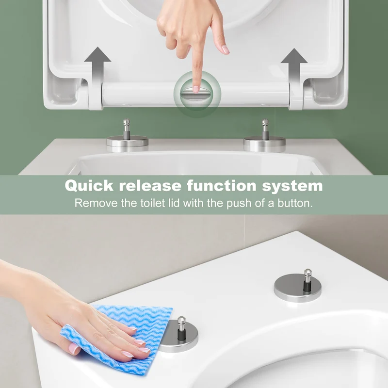 Garvee D-Form WC-Sitz UF-Duroplast Mit Kindersitz, Softclose, Quick-Release, Edelstahl Scharniere Für Gewerblichen Gebrauch, Große Europäische Größe, Antibakteriell