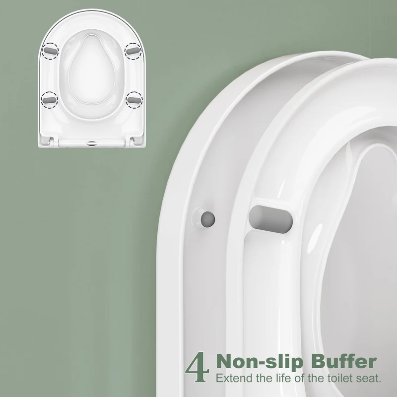 Garvee D-Form WC-Sitz UF-Duroplast Mit Kindersitz, Softclose, Quick-Release, Edelstahl Scharniere Für Gewerblichen Gebrauch, Große Europäische Größe, Antibakteriell