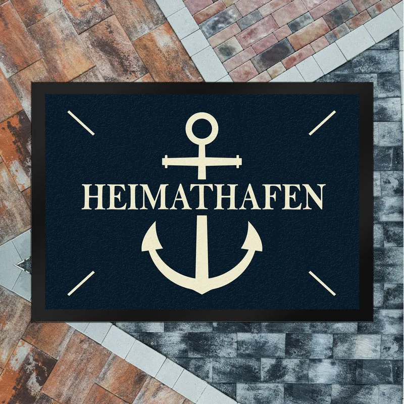 Heimathafen Fußmatte mit Anker Motiv