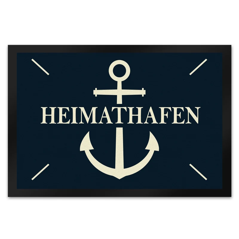 Heimathafen Fußmatte mit Anker Motiv