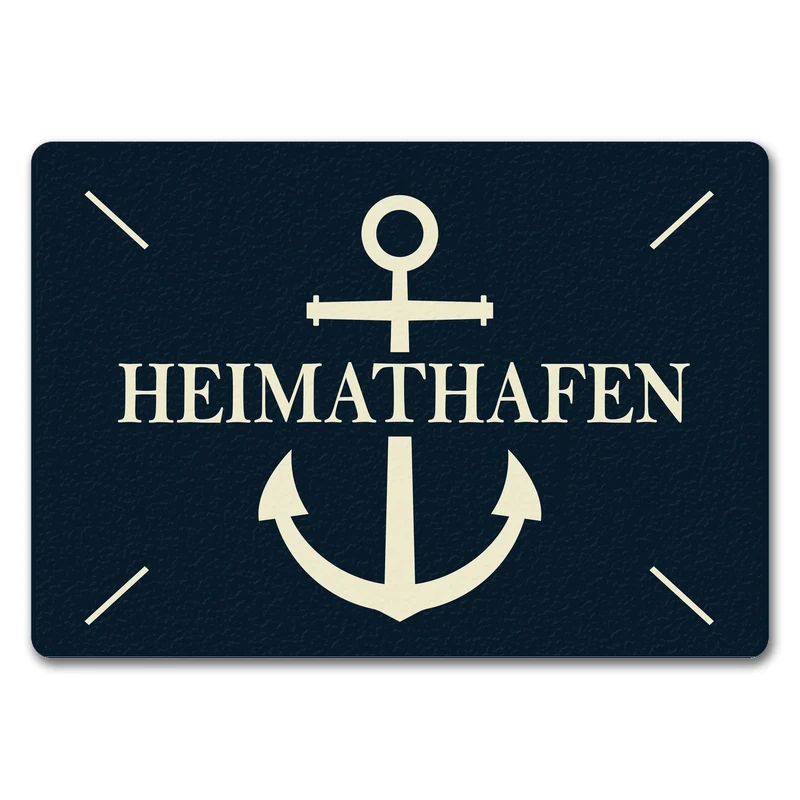 Heimathafen Fußmatte mit Anker Motiv