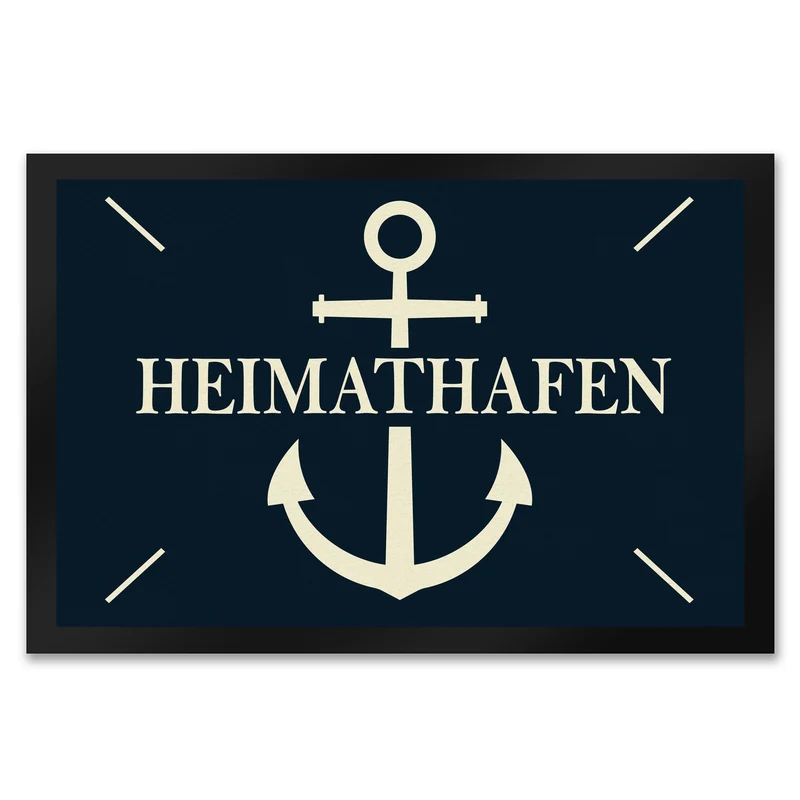 Heimathafen Fußmatte mit Anker Motiv