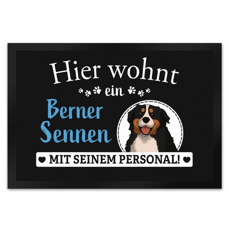 Hier wohnt ein Golden Retriever mit seinem Personal Fußmatte