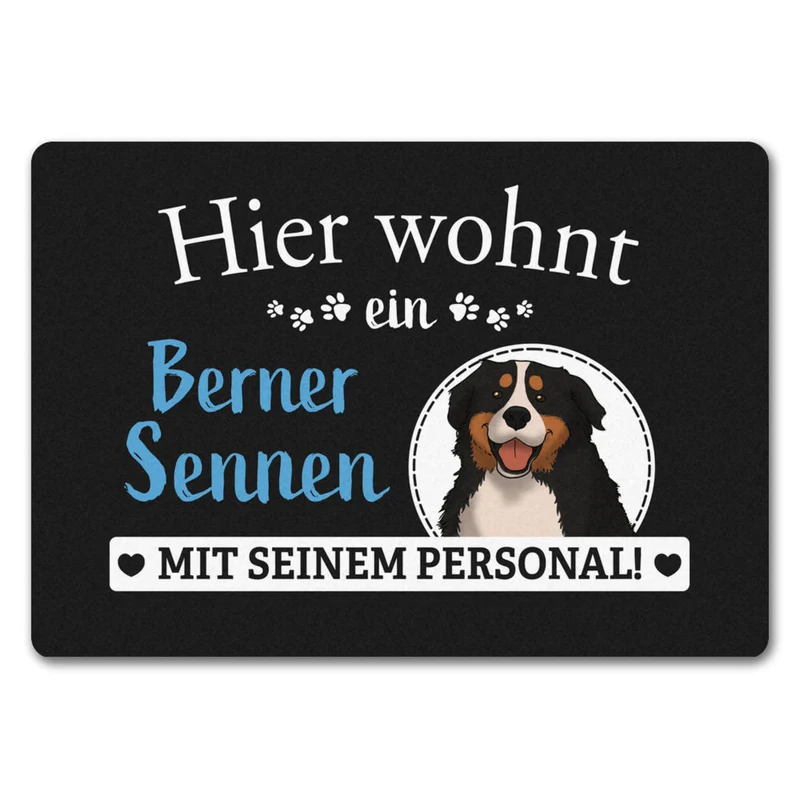 Hier wohnt ein Golden Retriever mit seinem Personal Fußmatte