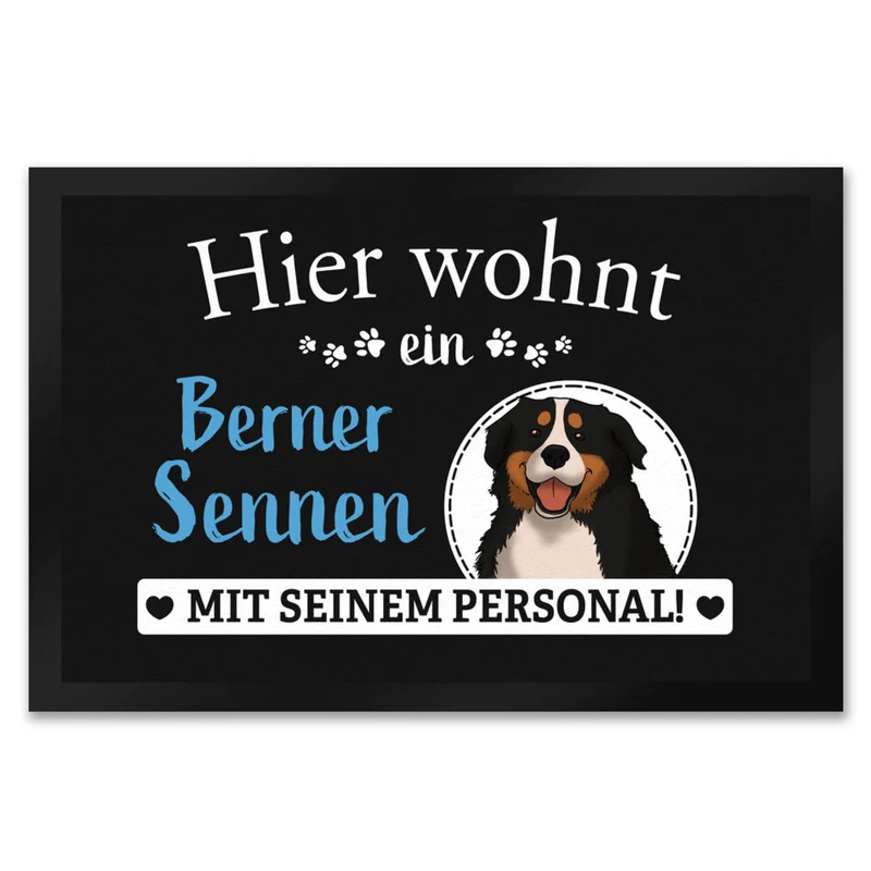 Hier wohnt ein Golden Retriever mit seinem Personal Fußmatte