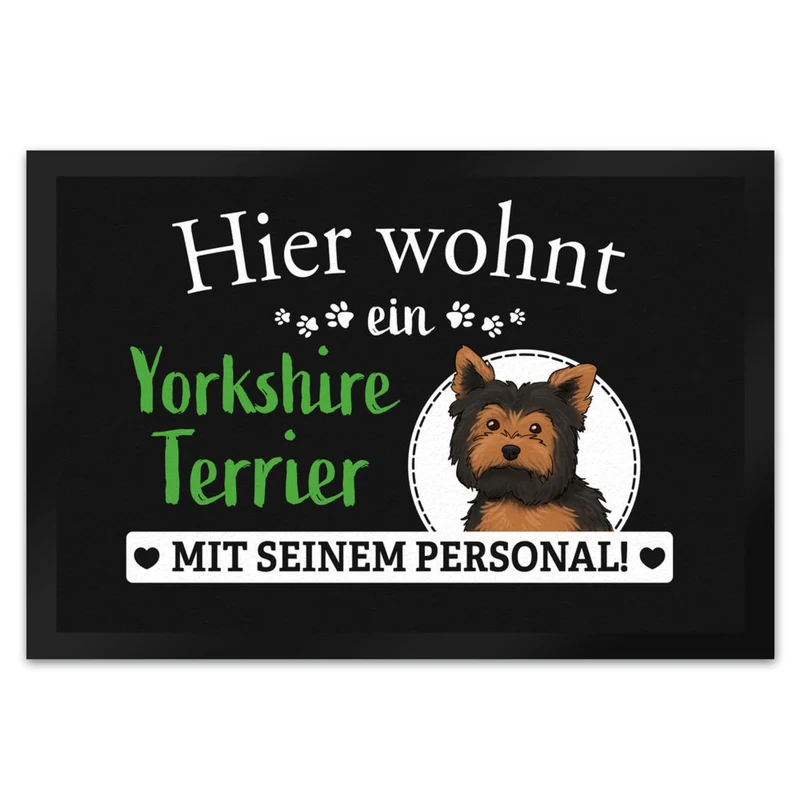 Hier wohnt ein Golden Retriever mit seinem Personal Fußmatte