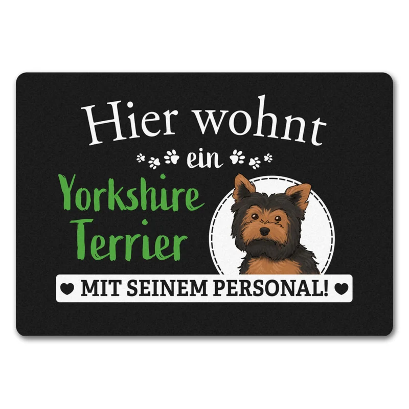 Hier wohnt ein Golden Retriever mit seinem Personal Fußmatte