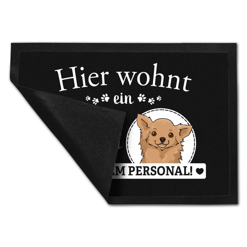 Hier wohnt ein Golden Retriever mit seinem Personal Fußmatte