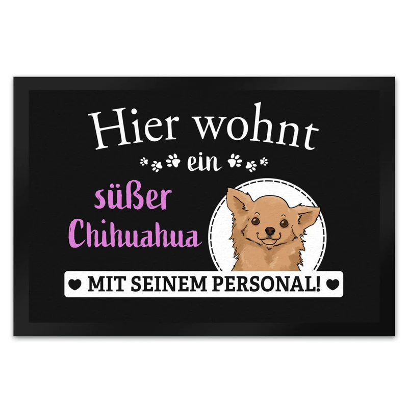 Hier wohnt ein Golden Retriever mit seinem Personal Fußmatte