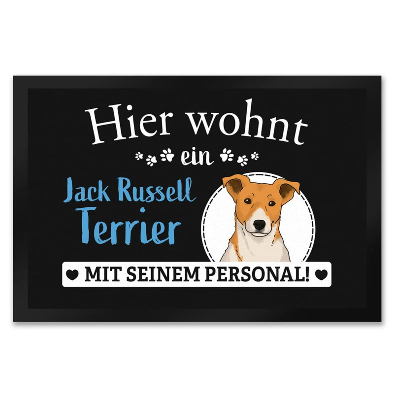 Hier wohnt ein Golden Retriever mit seinem Personal Fußmatte