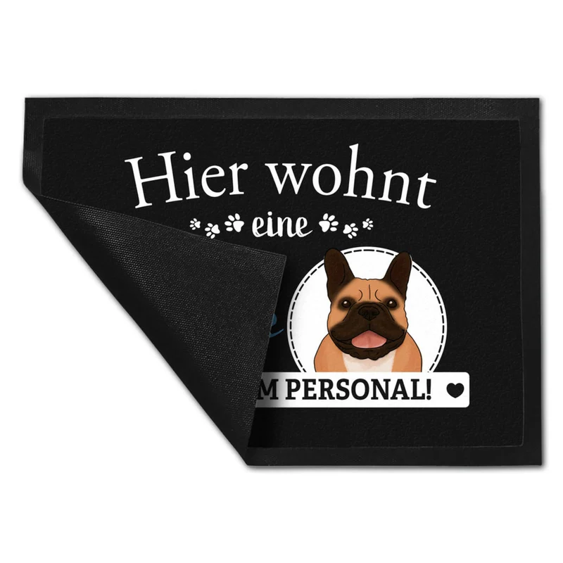 Hier wohnt ein Golden Retriever mit seinem Personal Fußmatte