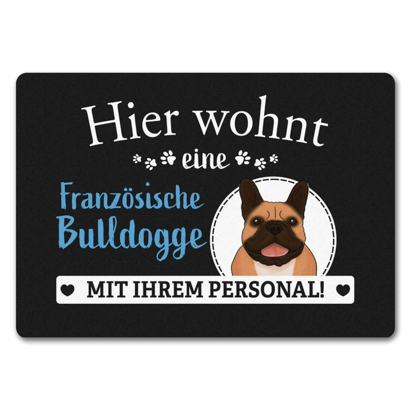 Hier wohnt ein Golden Retriever mit seinem Personal Fußmatte