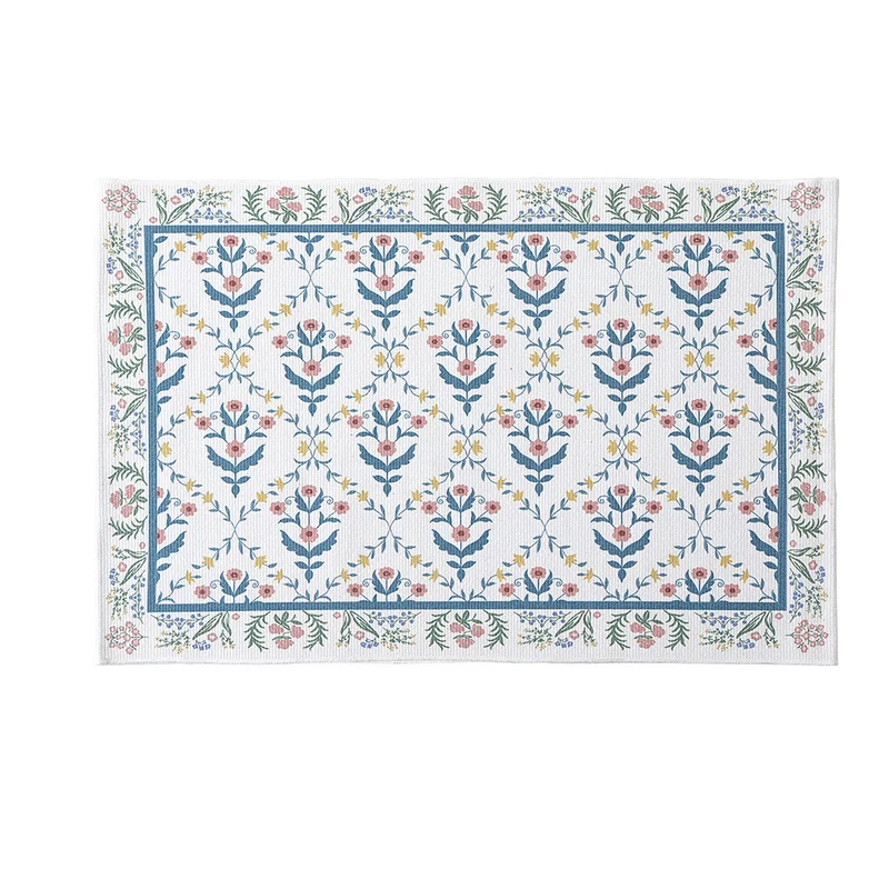 Gewebter Baumwoll-Badvorleger mit floralem Allover-Jacquardmuster Karnz