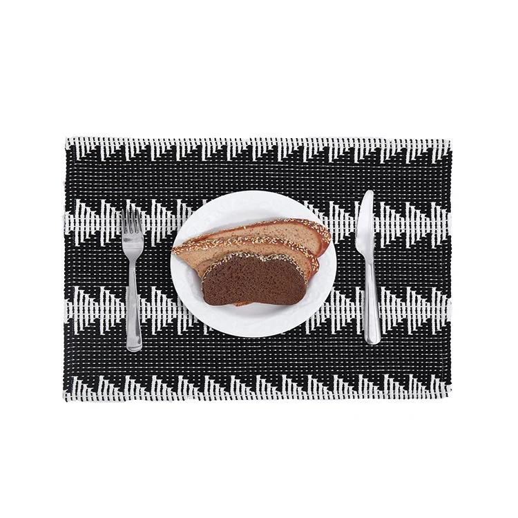 Gewebte Tischsets im Kilim-Stil aus Baumwollmix, rutschfeste Tischunterlage Karnz