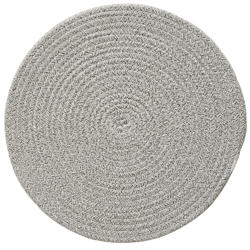 Geflochtenes rundes Tischset aus Baumwollseil und Seegras mit Spiralstruktur Karnz
