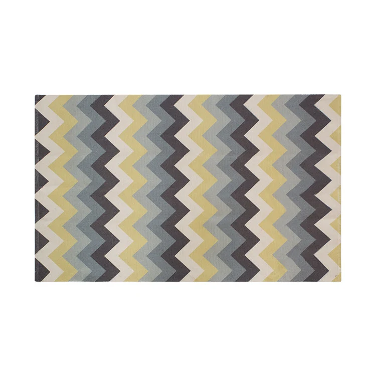 Flachgewebter Rechteck-Teppich für Wohn- und Eingangsbereich mit Quatrefoil‑Muster Karnz