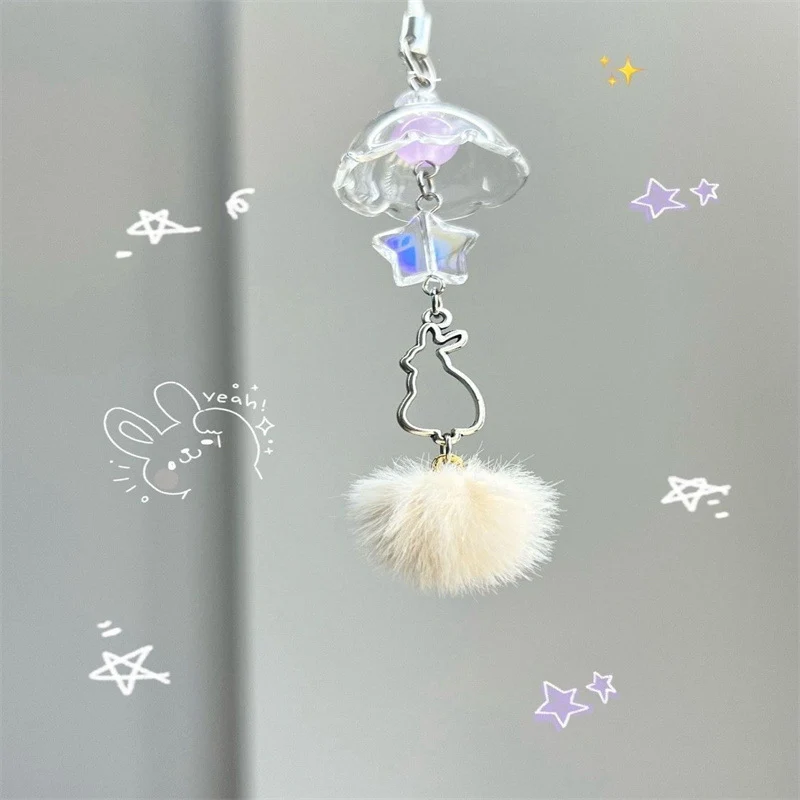 Cute Bunny-Themed Faux Fur Keychain Stornfield