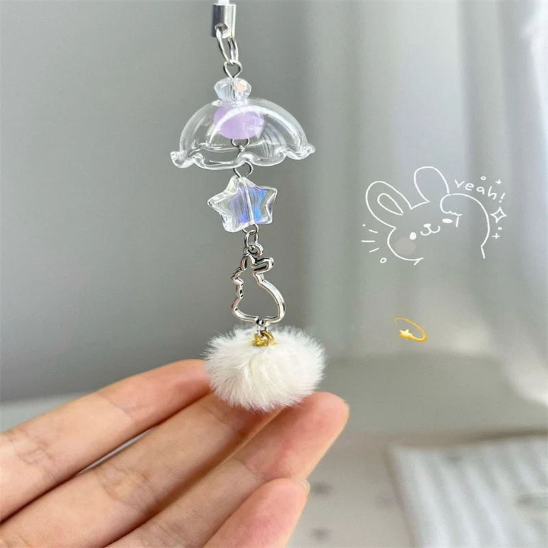 Cute Bunny-Themed Faux Fur Keychain Stornfield