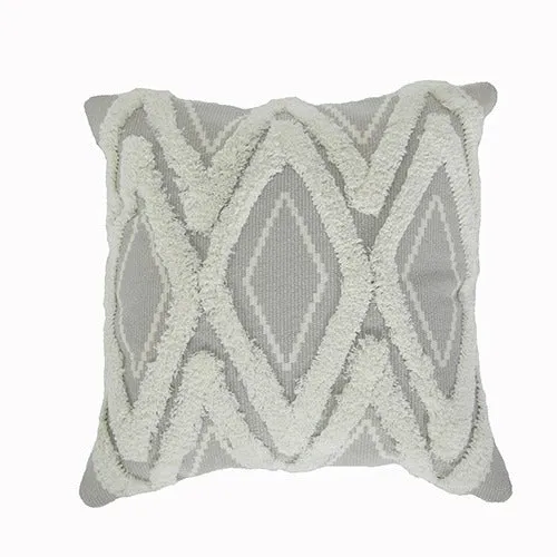 Dekorativer quadratischer Kissenbezug mit tufted Chenille‑Diamantrelief Karnz