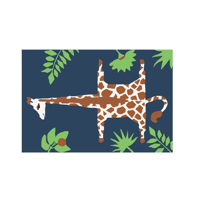 Badematte mit Giraffen-Design, saugfähigem Mikrofaserflor und rutschfester Unterseite Karnz