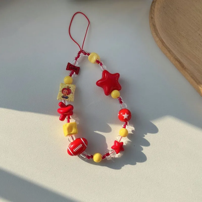 Colorful Themed Beaded Charm Lanyard Stornfield