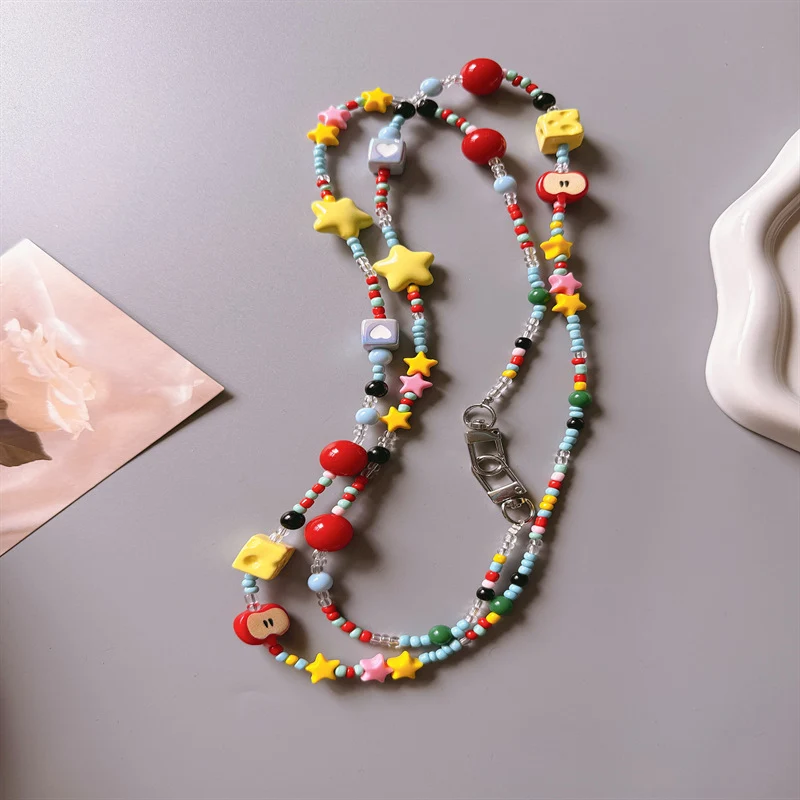Colorful Beaded Phone Lanyard Stornfield 1790135533